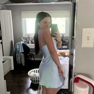 Princess Polly Blue Satin Slip Dress